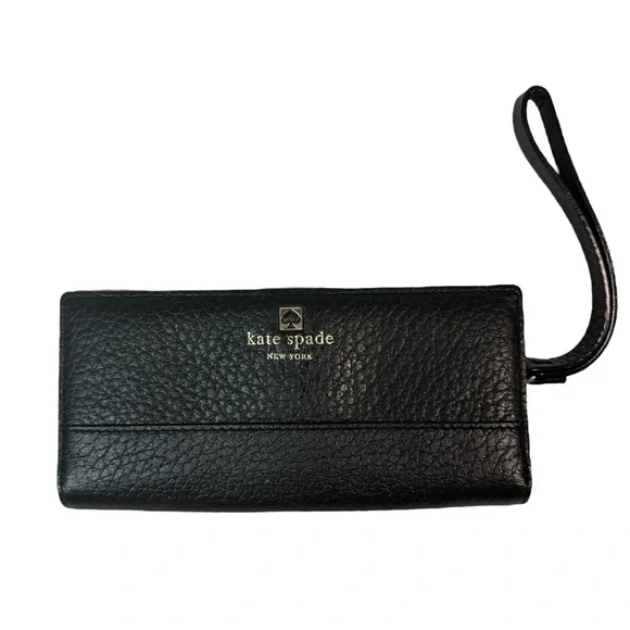 NWT KATE SPADE Southport Avenue Mandy Wallet Wristlet Black Leather - Picture 4 of 9